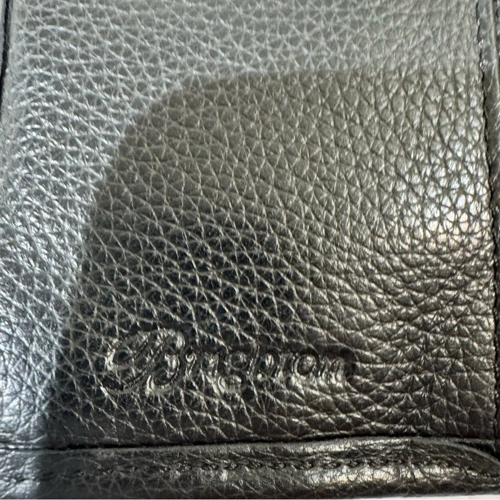 Brighton Talana Large Slim Wallet in  Black Leather with Woven Silver Medallion - Picture 9 of 13